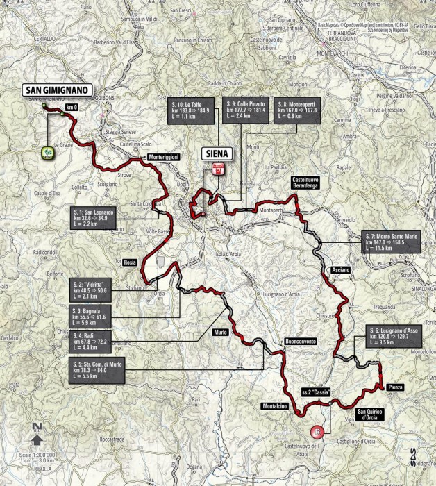 parcours Strade Bianche 2014