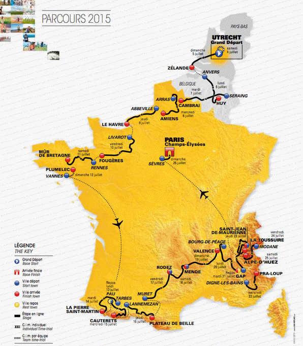 Parcours Tour de France 2015