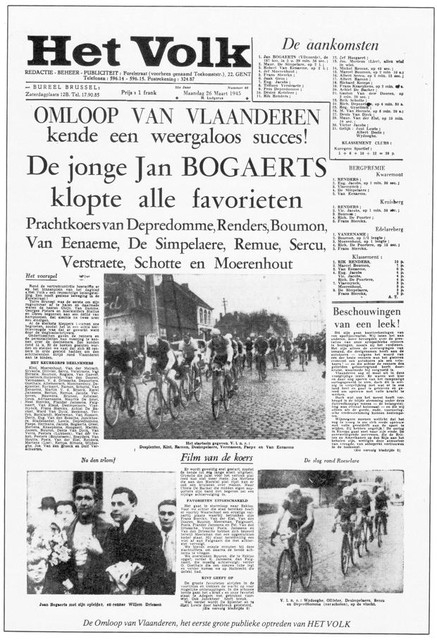 De eerste editie van de Omloop het Volk Omloop van Vlaanderen