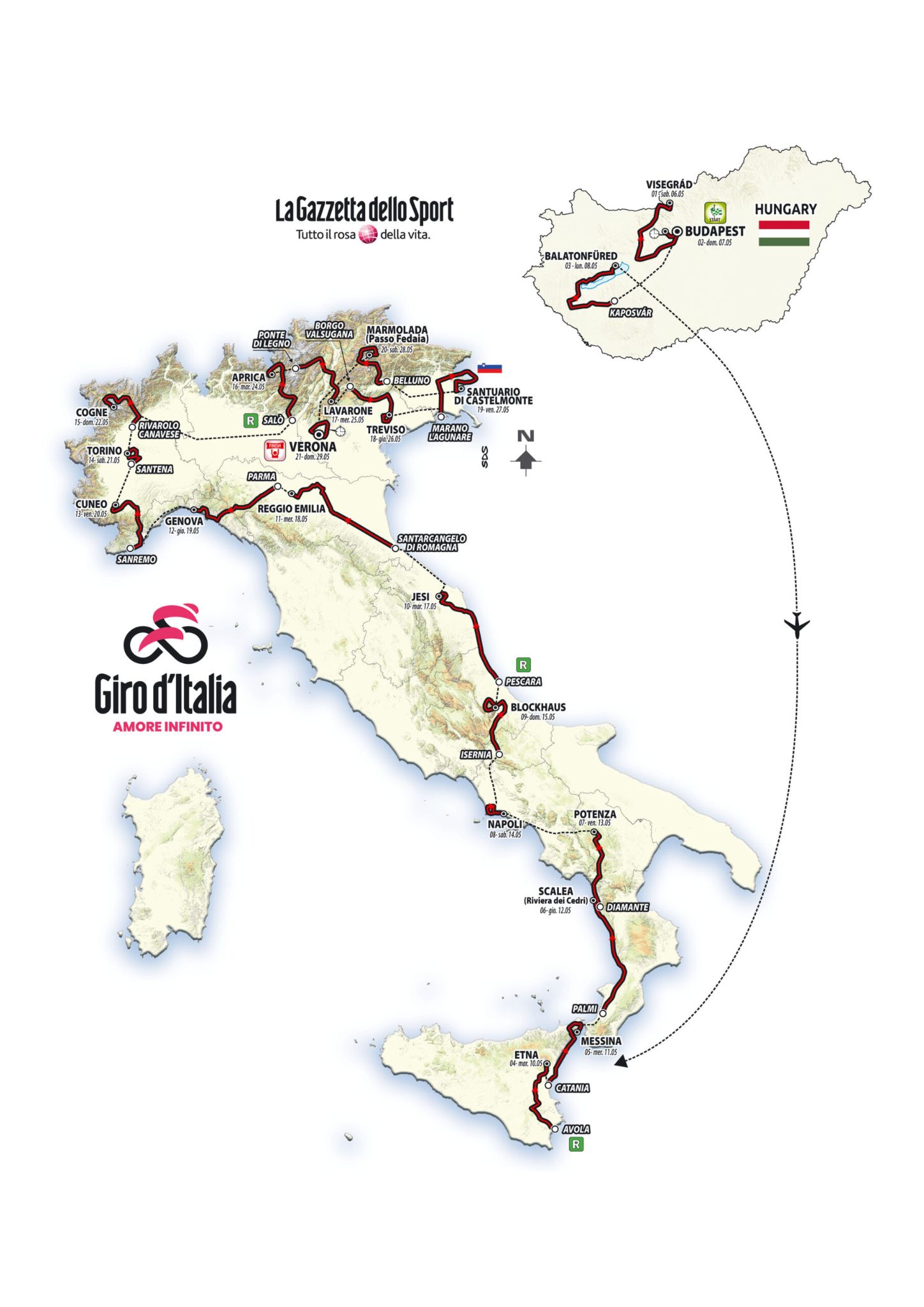 Parcours Giro d'Italia 2022 (1)